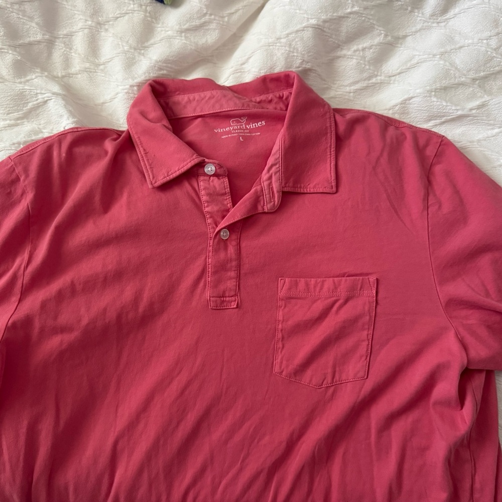 Vineyard Vines Pink Polo Shirt Classic Style